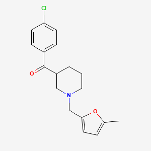 molecular formula C18H20ClNO2 B3794040 (4-Chlorophenyl)-[1-[(5-methylfuran-2-yl)methyl]piperidin-3-yl]methanone 