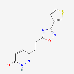 molecular formula C12H10N4O2S B3794047 3-[2-(3-thiophen-3-yl-1,2,4-oxadiazol-5-yl)ethyl]-1H-pyridazin-6-one 