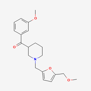 molecular formula C20H25NO4 B3794058 [1-[[5-(Methoxymethyl)furan-2-yl]methyl]piperidin-3-yl]-(3-methoxyphenyl)methanone 