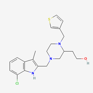 2-[4-[(7-chloro-3-methyl-1H-indol-2-yl)methyl]-1-(3-thienylmethyl)-2-piperazinyl]ethanol