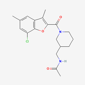 molecular formula C19H23ClN2O3 B3794097 N-({1-[(7-chloro-3,5-dimethyl-1-benzofuran-2-yl)carbonyl]-3-piperidinyl}methyl)acetamide 