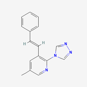 5-methyl-3-[(E)-2-phenylvinyl]-2-(4H-1,2,4-triazol-4-yl)pyridine