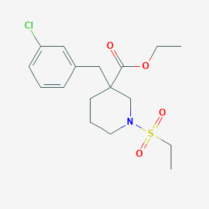 molecular formula C17H24ClNO4S B3794104 Ethyl 3-[(3-chlorophenyl)methyl]-1-ethylsulfonylpiperidine-3-carboxylate 