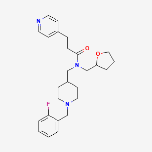 N-{[1-(2-fluorobenzyl)-4-piperidinyl]methyl}-3-(4-pyridinyl)-N-(tetrahydro-2-furanylmethyl)propanamide