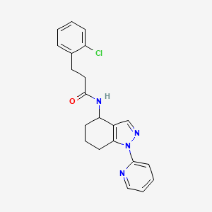 molecular formula C21H21ClN4O B3794188 3-(2-chlorophenyl)-N-[1-(2-pyridinyl)-4,5,6,7-tetrahydro-1H-indazol-4-yl]propanamide 