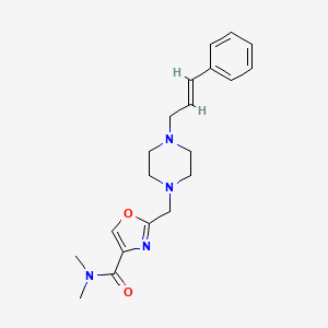 molecular formula C20H26N4O2 B3794189 N,N-dimethyl-2-({4-[(2E)-3-phenyl-2-propen-1-yl]-1-piperazinyl}methyl)-1,3-oxazole-4-carboxamide 