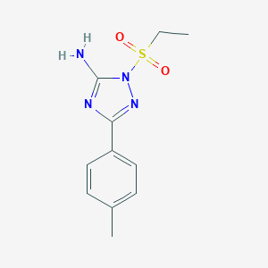 molecular formula C11H14N4O2S B379419 1-(ETHANESULFONYL)-3-(4-METHYLPHENYL)-1H-1,2,4-TRIAZOL-5-AMINE 