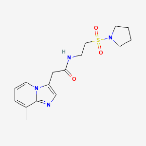 molecular formula C16H22N4O3S B3794197 2-(8-methylimidazo[1,2-a]pyridin-3-yl)-N-[2-(pyrrolidin-1-ylsulfonyl)ethyl]acetamide 