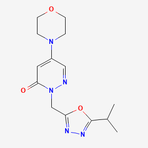 5-Morpholin-4-yl-2-[(5-propan-2-yl-1,3,4-oxadiazol-2-yl)methyl]pyridazin-3-one