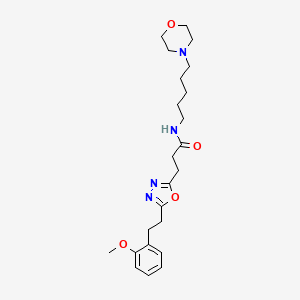 molecular formula C23H34N4O4 B3794217 3-[5-[2-(2-methoxyphenyl)ethyl]-1,3,4-oxadiazol-2-yl]-N-(5-morpholin-4-ylpentyl)propanamide 