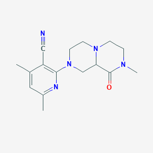 4,6-dimethyl-2-(8-methyl-9-oxooctahydro-2H-pyrazino[1,2-a]pyrazin-2-yl)nicotinonitrile