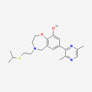 molecular formula C20H27N3O2S B3794236 7-(3,6-dimethylpyrazin-2-yl)-4-[2-(isopropylthio)ethyl]-2,3,4,5-tetrahydro-1,4-benzoxazepin-9-ol 