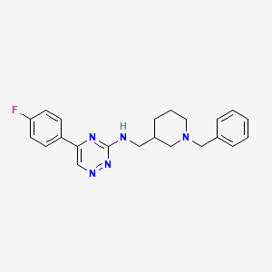 molecular formula C22H24FN5 B3794241 N-[(1-benzyl-3-piperidinyl)methyl]-5-(4-fluorophenyl)-1,2,4-triazin-3-amine 