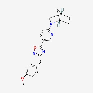 molecular formula C21H22N4O2 B3794262 5-[6-[(1S,4S)-2-azabicyclo[2.2.1]heptan-2-yl]pyridin-3-yl]-3-[(4-methoxyphenyl)methyl]-1,2,4-oxadiazole 