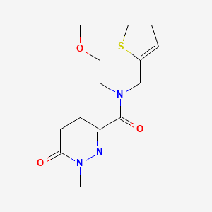 molecular formula C14H19N3O3S B3794279 N-(2-methoxyethyl)-1-methyl-6-oxo-N-(2-thienylmethyl)-1,4,5,6-tetrahydropyridazine-3-carboxamide 