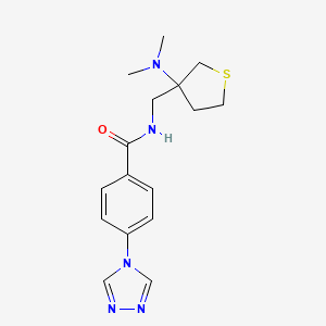 molecular formula C16H21N5OS B3794286 N-{[3-(dimethylamino)tetrahydro-3-thienyl]methyl}-4-(4H-1,2,4-triazol-4-yl)benzamide 