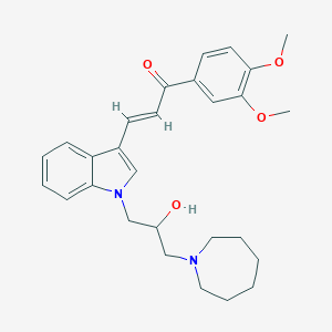 molecular formula C28H34N2O4 B379429 3-{1-[3-(1-azepanyl)-2-hydroxypropyl]-1H-indol-3-yl}-1-(3,4-dimethoxyphenyl)-2-propen-1-one 