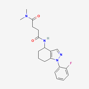 molecular formula C19H23FN4O2 B3794295 N-[1-(2-fluorophenyl)-4,5,6,7-tetrahydroindazol-4-yl]-N',N'-dimethylbutanediamide 