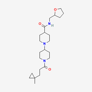 molecular formula C23H39N3O3 B3794309 1-[1-[3-(1-methylcyclopropyl)propanoyl]piperidin-4-yl]-N-(oxolan-2-ylmethyl)piperidine-4-carboxamide 