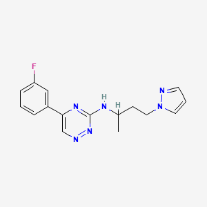 5-(3-fluorophenyl)-N-(4-pyrazol-1-ylbutan-2-yl)-1,2,4-triazin-3-amine