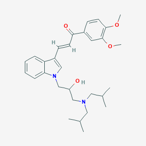 molecular formula C30H40N2O4 B379432 3-{1-[3-(diisobutylamino)-2-hydroxypropyl]-1H-indol-3-yl}-1-(3,4-dimethoxyphenyl)-2-propen-1-one 