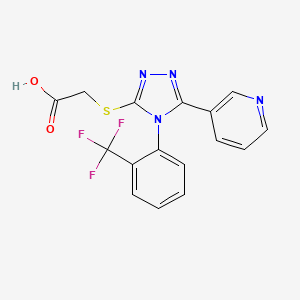 ({5-pyridin-3-yl-4-[2-(trifluoromethyl)phenyl]-4H-1,2,4-triazol-3-yl}thio)acetic acid