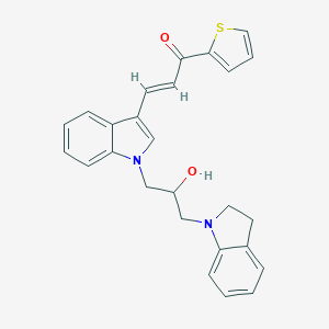 molecular formula C26H24N2O2S B379434 3-{1-[3-(2,3-dihydro-1H-indol-1-yl)-2-hydroxypropyl]-1H-indol-3-yl}-1-(2-thienyl)-2-propen-1-one 