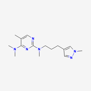 molecular formula C15H24N6 B3794340 N~2~,N~4~,N~4~,5-tetramethyl-N~2~-[3-(1-methyl-1H-pyrazol-4-yl)propyl]pyrimidine-2,4-diamine 