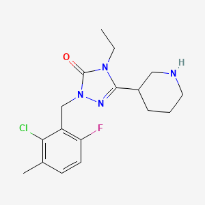 molecular formula C17H22ClFN4O B3794366 2-(2-chloro-6-fluoro-3-methylbenzyl)-4-ethyl-5-(3-piperidinyl)-2,4-dihydro-3H-1,2,4-triazol-3-one hydrochloride 