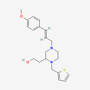 2-[4-[(2E)-3-(4-methoxyphenyl)-2-propen-1-yl]-1-(2-thienylmethyl)-2-piperazinyl]ethanol