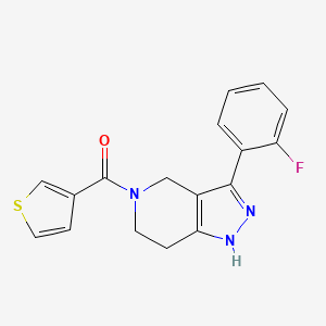 molecular formula C17H14FN3OS B3794402 [3-(2-Fluorophenyl)-1,4,6,7-tetrahydropyrazolo[4,3-c]pyridin-5-yl]-thiophen-3-ylmethanone 