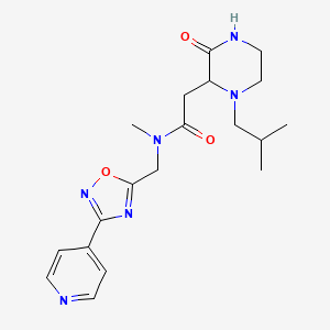 molecular formula C19H26N6O3 B3794407 2-(1-isobutyl-3-oxo-2-piperazinyl)-N-methyl-N-{[3-(4-pyridinyl)-1,2,4-oxadiazol-5-yl]methyl}acetamide 