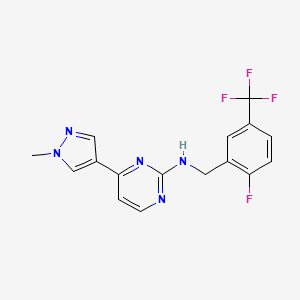 molecular formula C16H13F4N5 B3794419 N-[2-fluoro-5-(trifluoromethyl)benzyl]-4-(1-methyl-1H-pyrazol-4-yl)pyrimidin-2-amine 