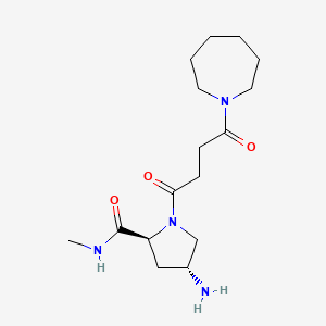 (4R)-4-amino-1-(4-azepan-1-yl-4-oxobutanoyl)-N-methyl-L-prolinamide