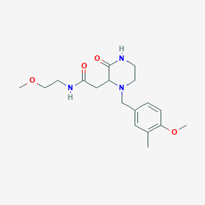 N-(2-methoxyethyl)-2-[1-(4-methoxy-3-methylbenzyl)-3-oxo-2-piperazinyl]acetamide