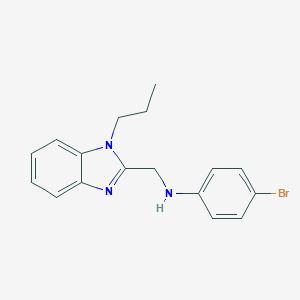 molecular formula C17H18BrN3 B379450 4-bromo-N-[(1-propylbenzimidazol-2-yl)methyl]aniline 