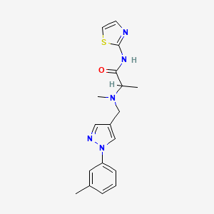 molecular formula C18H21N5OS B3794501 2-(methyl{[1-(3-methylphenyl)-1H-pyrazol-4-yl]methyl}amino)-N-1,3-thiazol-2-ylpropanamide 