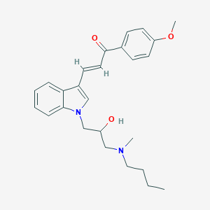 molecular formula C26H32N2O3 B379453 (2e)-3-(1-{3-[Butyl(methyl)amino]-2-hydroxypropyl}-1h-indol-3-yl)-1-(4-methoxyphenyl)prop-2-en-1-one 