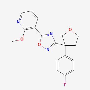 3-[3-(4-Fluorophenyl)oxolan-3-yl]-5-(2-methoxypyridin-3-yl)-1,2,4-oxadiazole