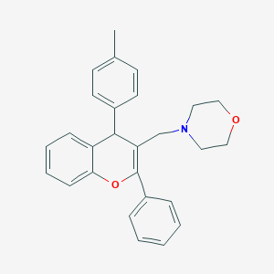 molecular formula C27H27NO2 B379457 4-(2-Phenyl-4-p-tolyl-4H-chromen-3-ylmethyl)-morpholine 
