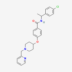 N-[1-(4-chlorophenyl)ethyl]-4-{[1-(2-pyridinylmethyl)-4-piperidinyl]oxy}benzamide