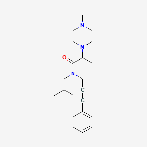 molecular formula C21H31N3O B3794586 N-isobutyl-2-(4-methylpiperazin-1-yl)-N-(3-phenylprop-2-yn-1-yl)propanamide 