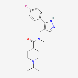 N-[[5-(4-fluorophenyl)-1H-pyrazol-4-yl]methyl]-N-methyl-1-propan-2-ylpiperidine-4-carboxamide