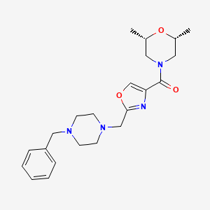 (2R*,6S*)-4-({2-[(4-benzyl-1-piperazinyl)methyl]-1,3-oxazol-4-yl}carbonyl)-2,6-dimethylmorpholine