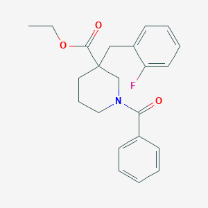 molecular formula C22H24FNO3 B3794613 ethyl 1-benzoyl-3-(2-fluorobenzyl)-3-piperidinecarboxylate 