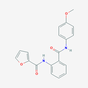 molecular formula C19H16N2O4 B379462 Furan-2-carboxylic acid [2-(4-methoxy-phenylcarbamoyl)-phenyl]-amide 
