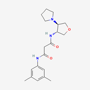 molecular formula C19H27N3O3 B3794625 N-(3,5-dimethylphenyl)-N'-[(3R*,4R*)-4-pyrrolidin-1-yltetrahydrofuran-3-yl]malonamide 