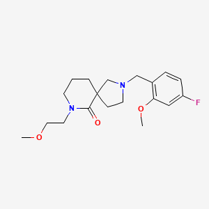 molecular formula C19H27FN2O3 B3794632 2-[(4-Fluoro-2-methoxyphenyl)methyl]-7-(2-methoxyethyl)-2,7-diazaspiro[4.5]decan-6-one 