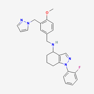 molecular formula C25H26FN5O B3794646 1-(2-fluorophenyl)-N-[4-methoxy-3-(1H-pyrazol-1-ylmethyl)benzyl]-4,5,6,7-tetrahydro-1H-indazol-4-amine 