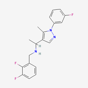 molecular formula C19H18F3N3 B3794660 N-[(2,3-difluorophenyl)methyl]-1-[1-(3-fluorophenyl)-5-methylpyrazol-4-yl]ethanamine 